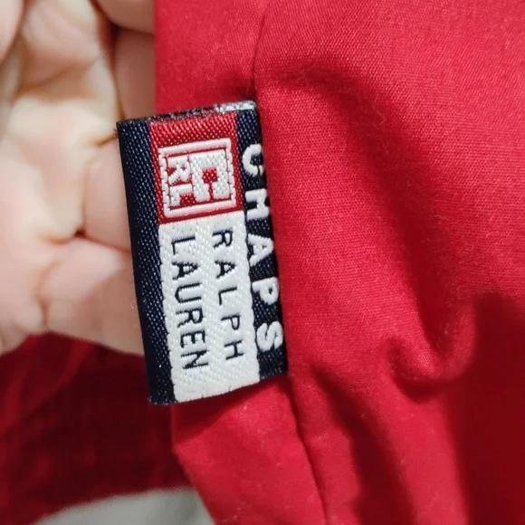 Chaps Ralph Lauren Pullover Vintage 90's Jacket W Hidden Hood Sz.L